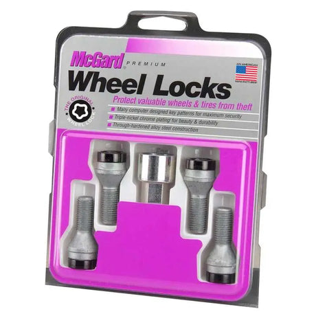 McGard Wheel Lock Bolt Set - 4pk. (Cone Seat) M14X1.25 / 17mm Hex / 27.3mm Shank Length - Black 