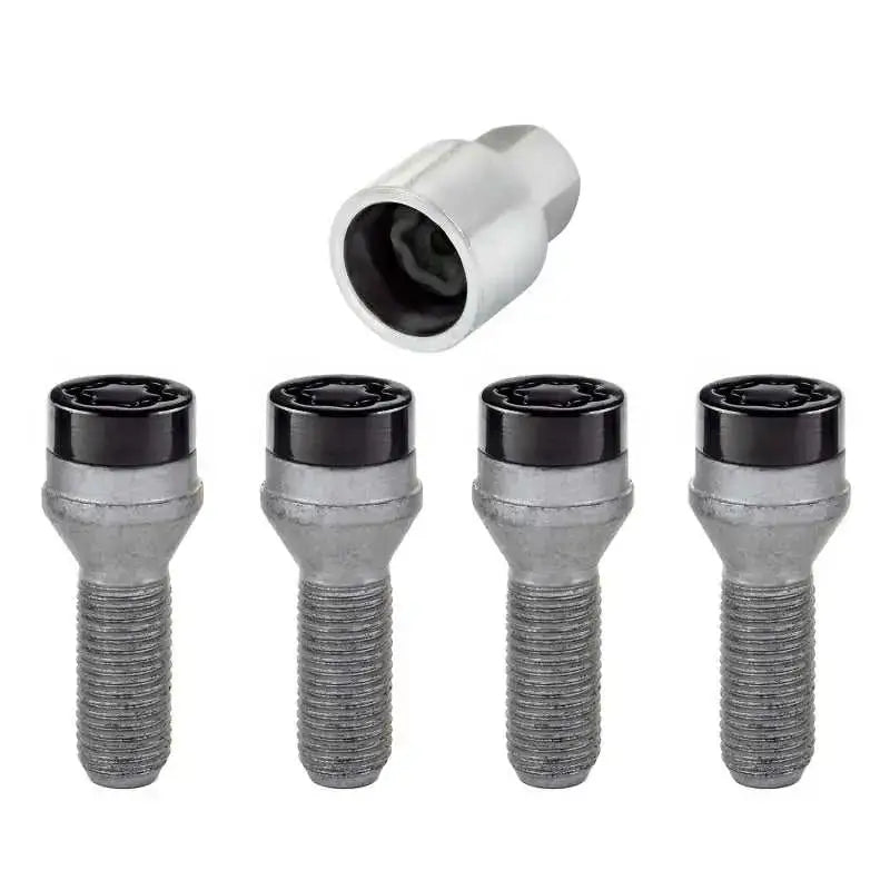 McGard Wheel Lock Bolt Set - 4pk. (Cone Seat) M14X1.5 / 17mm Hex / 31.0mm Shank Length - Black 