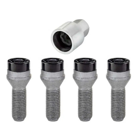 McGard Wheel Lock Bolt Set - 4pk. (Cone Seat) M14X1.5 / 17mm Hex / 31.0mm Shank Length - Black 