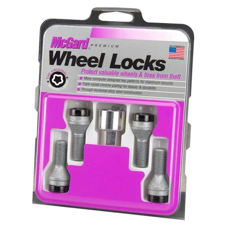 McGard McGard Wheel Lock Bolt Set - 4pk. (Cone Seat) M14X1.5 / 17mm Hex / 31.0mm Shank Length - Black