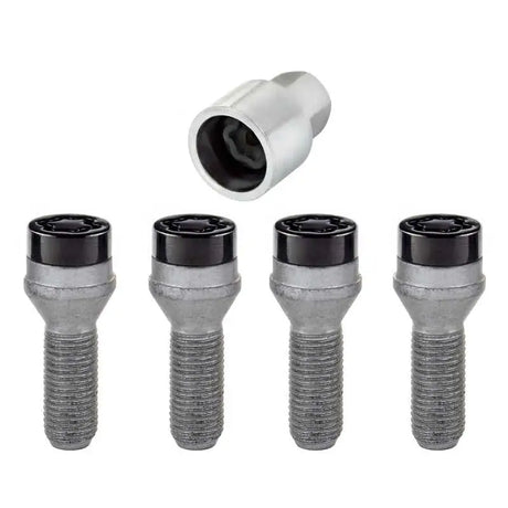 McGard Wheel Lock Bolt Set - 4pk. (Cone Seat) M14X1.5 / 17mm Hex / 31.0mm Shank Length - Black 