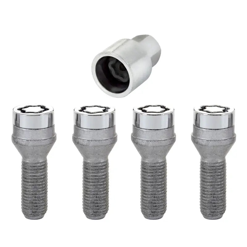 McGard Wheel Lock Bolt Set - 4pk. (Cone Seat) M14X1.5 / 19mm Hex / 31.0mm Shank Length - Chrome - 27000