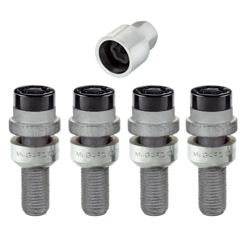McGard 28320 McGard Wheel Lock Bolt Set - 4pk. (Radius Seat) M14X1.5 / 17mm Hex / 28.2mm Shank Length - Black - 28320