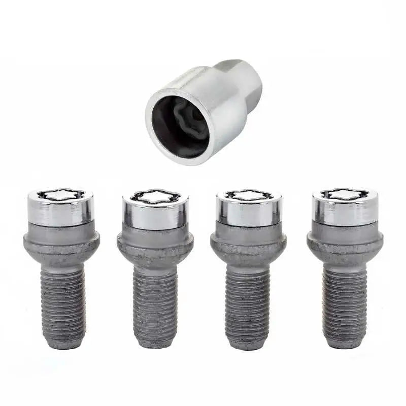McGard Wheel Lock Bolt Set - 4pk. (Radius Seat) M14X1.5 / 17mm Hex / 26.7mm Shank Length - Chrome 