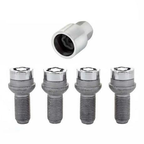 McGard Wheel Lock Bolt Set - 4pk. (Radius Seat) M14X1.5 / 17mm Hex / 26.7mm Shank Length - Chrome 