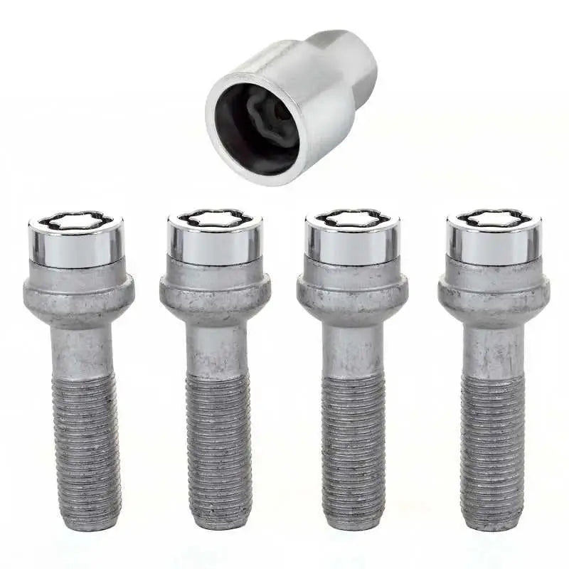 McGard Wheel Lock Bolt Set - 4pk. (Radius Seat) M14X1.5 / 17mm Hex / 45.0mm Shank Length - Chrome 
