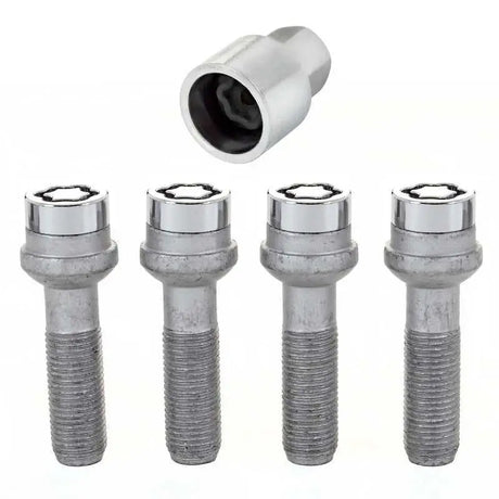 McGard Wheel Lock Bolt Set - 4pk. (Radius Seat) M14X1.5 / 17mm Hex / 45.0mm Shank Length - Chrome 