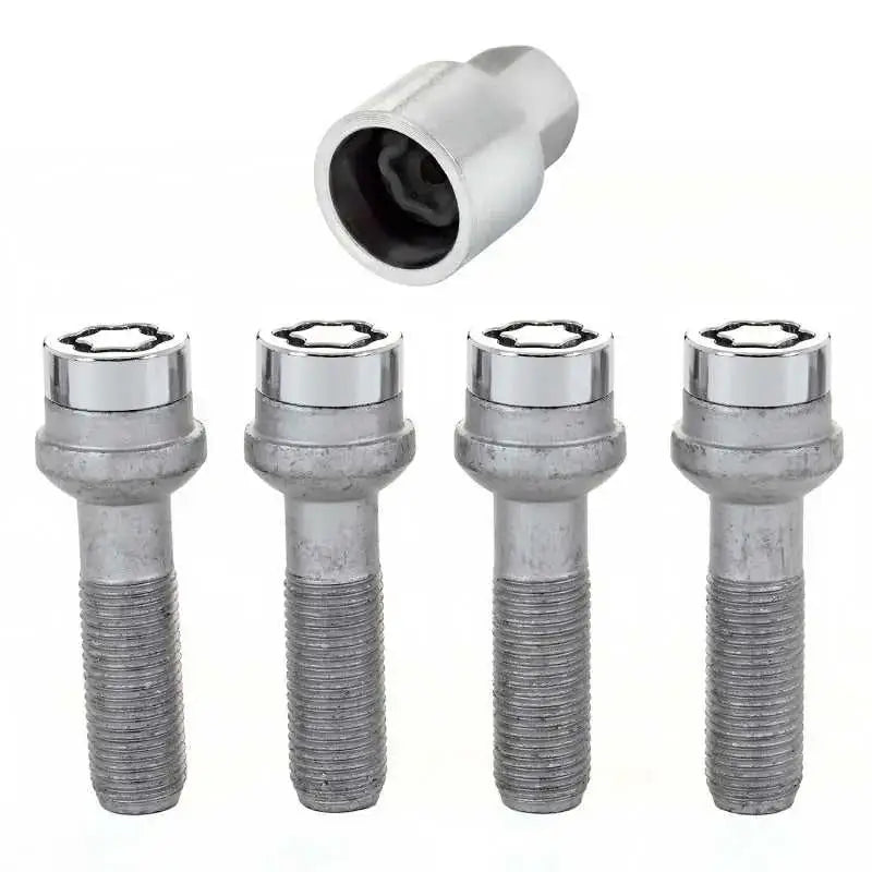 McGard Wheel Lock Bolt Set - 4pk. (Radius Seat) M14X1.5 / 17mm Hex / 45.0mm Shank Length - Chrome 