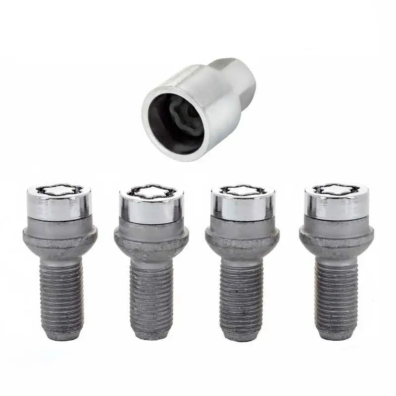McGard Wheel Lock Bolt Set - 4pk. (Radius Seat) M14X1.5 / 17mm Hex / 27.0mm Shank Length - Chrome 
