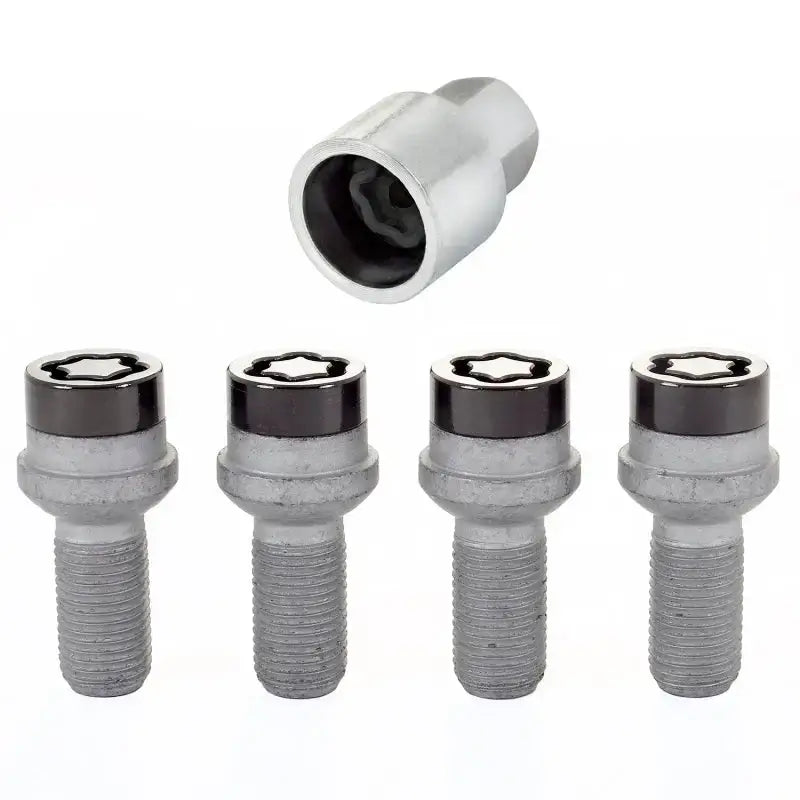 McGard Wheel Lock Bolt Set - 4pk. (Radius Seat) M14X1.5 / 17mm Hex / 26.7mm Shank Length - Black - 28318