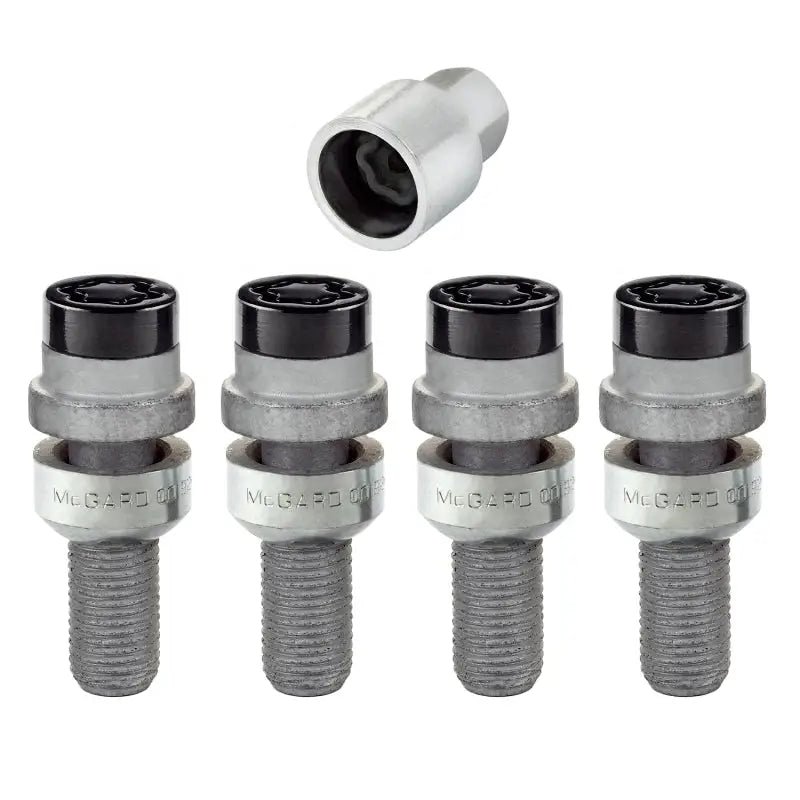 McGard Wheel Lock Bolt Set - 4pk. (Radius Seat) M14X1.5 / 17mm Hex / 28.2mm Shank Length - Black - 28320