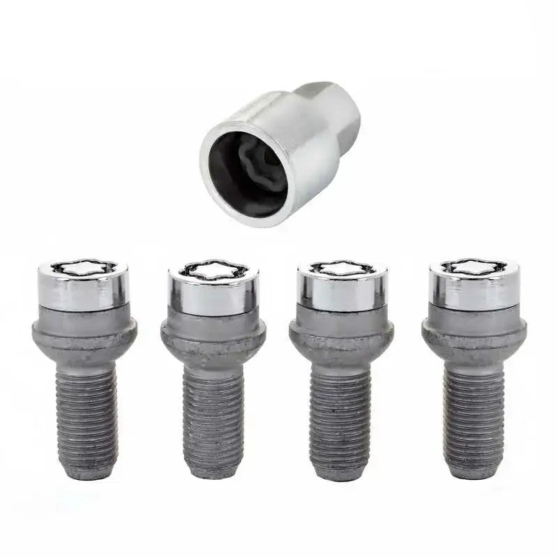 McGard Wheel Lock Bolt Set - 4pk. (Radius Seat) M14X1.5 / 17mm Hex / 26.7mm Shank Length - Chrome 
