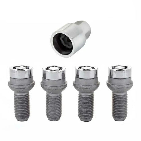 McGard Wheel Lock Bolt Set - 4pk. (Radius Seat) M14X1.5 / 17mm Hex / 26.7mm Shank Length - Chrome 