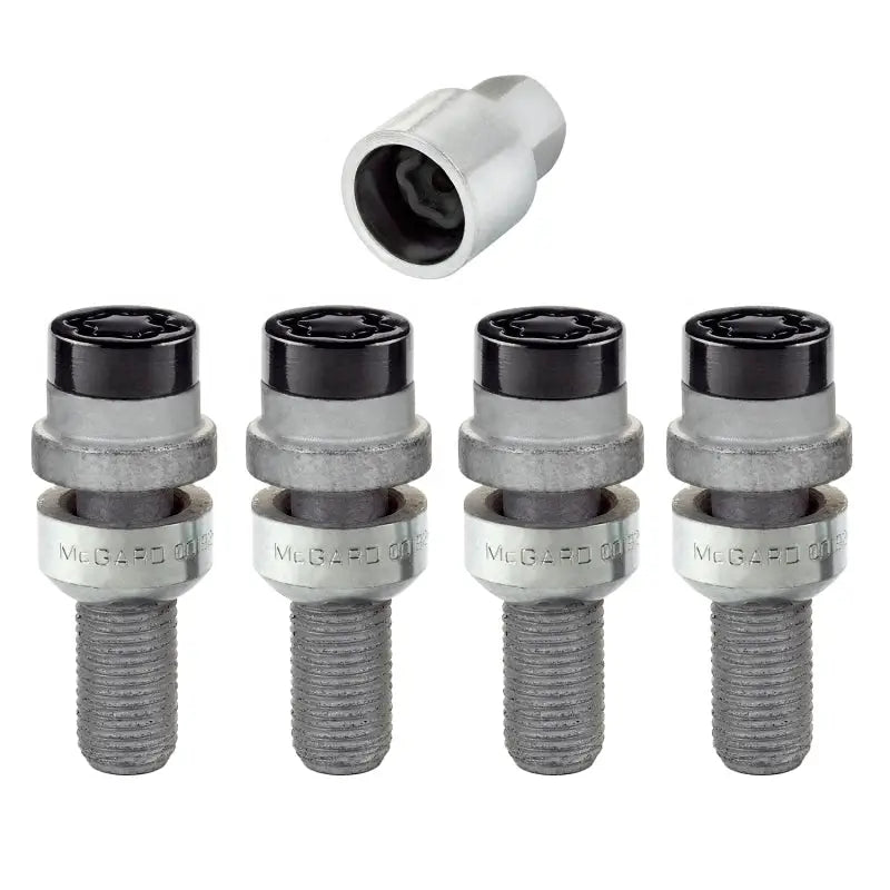 McGard 28320 McGard Wheel Lock Bolt Set - 4pk. (Radius Seat) M14X1.5 / 17mm Hex / 28.2mm Shank Length - Black - 28320