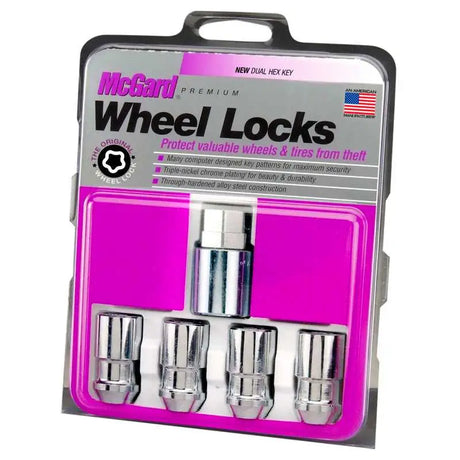 McGard Wheel Lock Nut Set - 4pk. (Cone Seat) 1/2-20 / 3/4 & 13/16 Dual Hex / 1.66in. Length - Chrome 