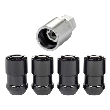 McGard Wheel Lock Nut Set - 4pk. (Cone Seat) 1/2-20 / 3/4 & 13/16 Dual Hex / 1.46in. Length - Black 