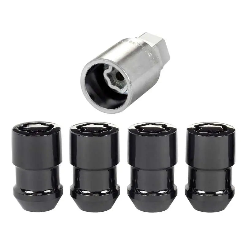 McGard Wheel Lock Nut Set - 4pk. (Cone Seat) 1/2-20 / 3/4 & 13/16 Dual Hex / 1.46in. Length - Black 