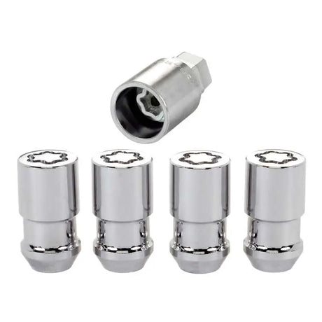 McGard Wheel Lock Nut Set - 4pk. (Cone Seat) 1/2-20 / 3/4 & 13/16 Dual Hex / 1.66in. Length - Chrome 