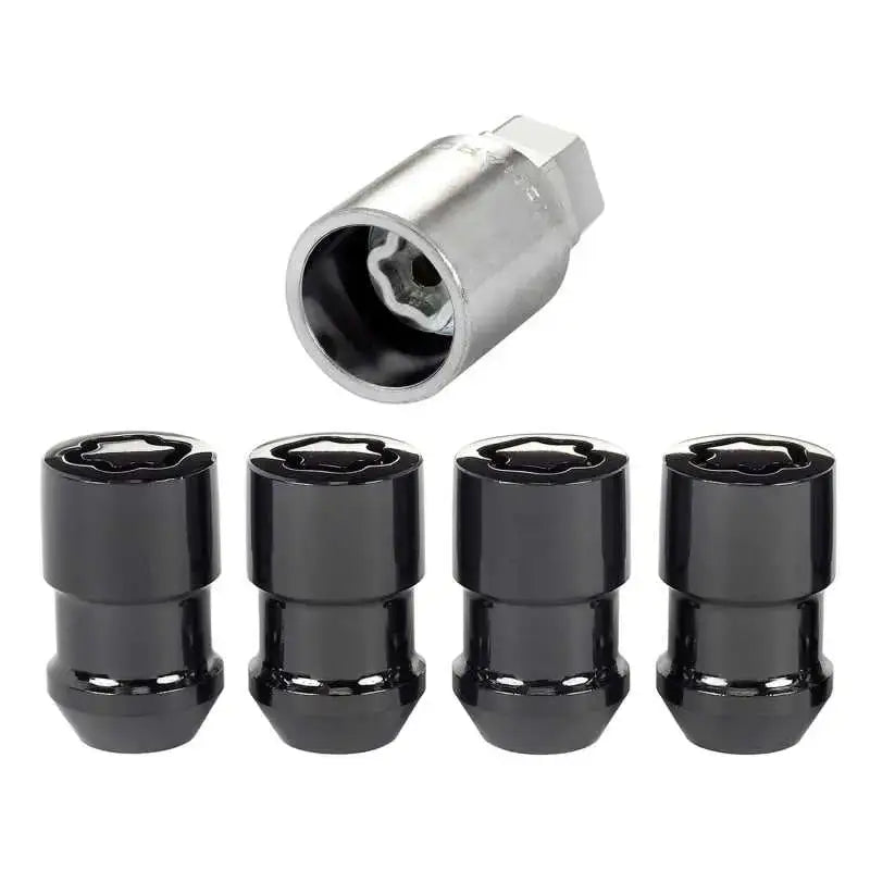 McGard Wheel Lock Nut Set - 4pk. (Cone Seat) 1/2-20 / 3/4 & 13/16 Dual Hex / 1.46in. Length - Black 