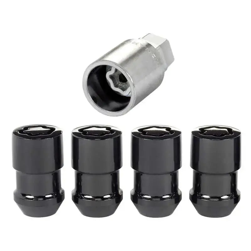 McGard Wheel Lock Nut Set - 4pk. (Cone Seat) 1/2-20 / 3/4 & 13/16 Dual Hex / 1.46in. Length - Black 