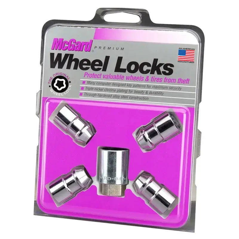 McGard Wheel Lock Nut Set - 4pk. (Cone Seat) 7/16-20 / 3/4 Hex / 1.46in. Length - Chrome - 24132