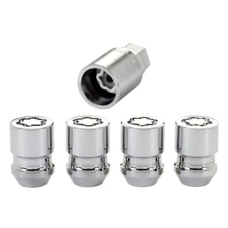 McGard Wheel Lock Nut Set - 4pk. (Cone Seat) M12X1.25 / 19mm & 21mm Dual Hex / 1.28in. L - Chrome 