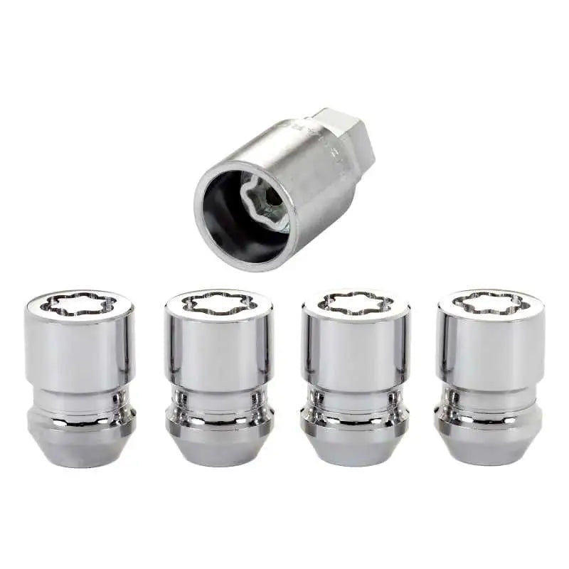 McGard Wheel Lock Nut Set - 4pk. (Cone Seat) M12X1.25 / 19mm & 21mm Dual Hex / 1.28in. L - Chrome 