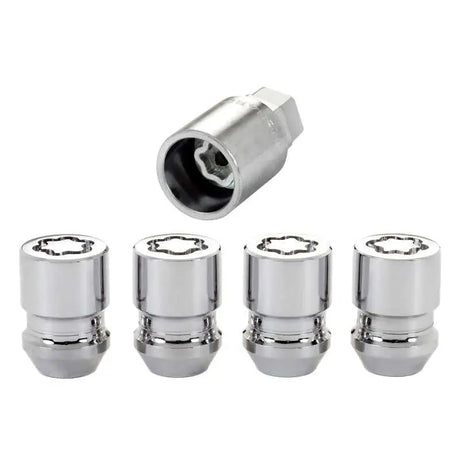 McGard Wheel Lock Nut Set - 4pk. (Cone Seat) M12X1.25 / 19mm & 21mm Dual Hex / 1.28in. L - Chrome 