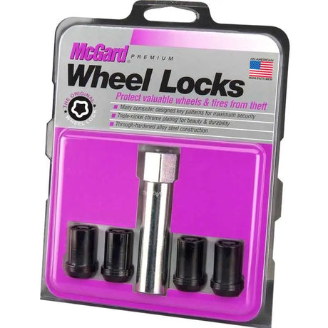 McGard Wheel Lock Nut Set - 4pk. (Tuner / Cone Seat) M12X1.25 / 13/16 Hex / 1.24in. Length - Black 