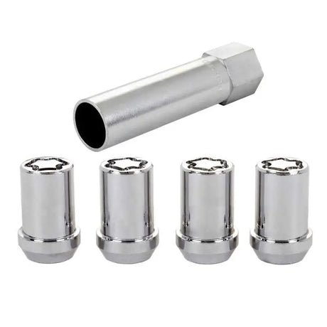 McGard Wheel Lock Nut Set - 4pk. (Tuner / Cone Seat) M12X1.25 / 13/16 Hex / 1.24in. Length - Chrome 