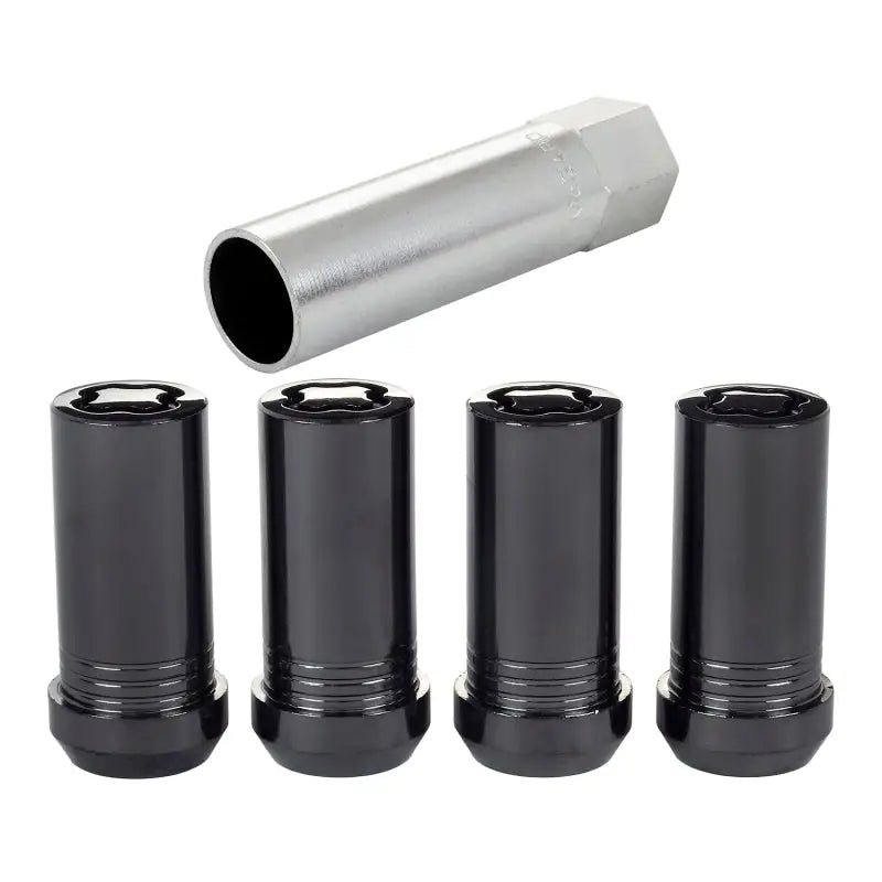McGard Wheel Lock Nut Set - 4pk. (Tuner / Cone Seat) M14X1.5 / 1in. Hex / 1.935in. Length - Black - 25112