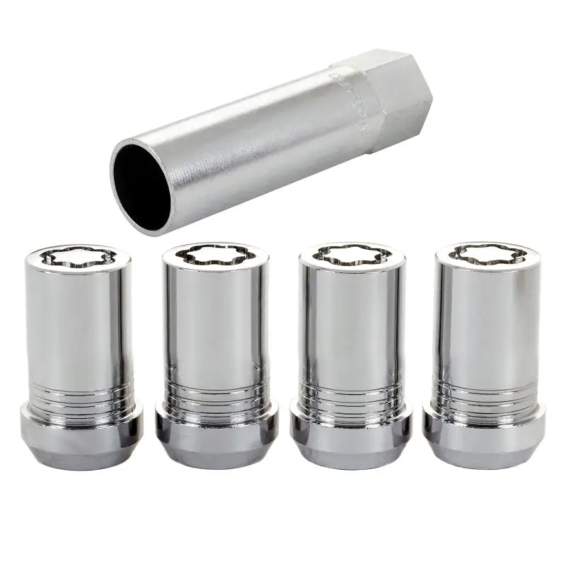 McGard Wheel Lock Nut Set - 4pk. (Tuner / Cone Seat) M14X1.5 / 22mm Hex / 1.648in. Length - Chrome - 25115
