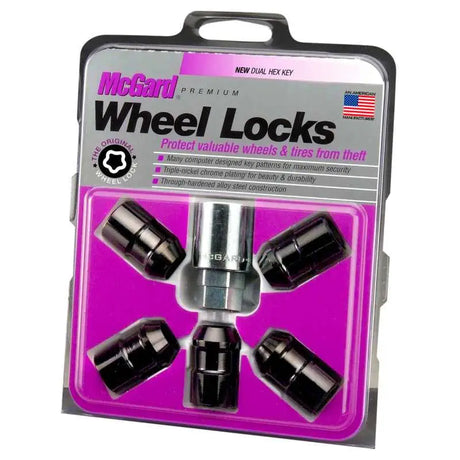 McGard McGard Wheel Lock Nut Set - 5pk. (Cone Seat) 1/2-20 / 3/4 &13/16 Dual Hex / 1.46in. Length - Black