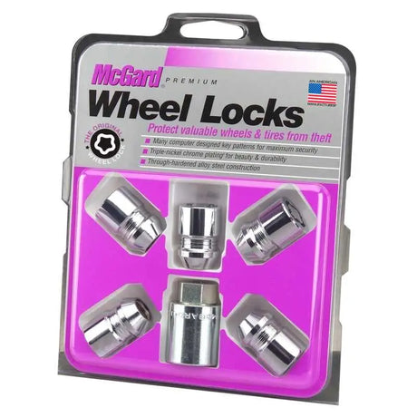 McGard Wheel Lock Nut Set - 5pk. (Cone Seat) M12X1.25 / 3/4 Hex / 1.28in. Length - Chrome 