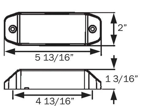 Rectangular light dimensions of MCL76RB Optronics LED Mark Light Red for visibility