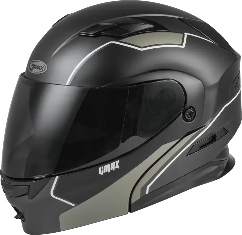 GMAX Md 01 Modular Exploit Helmet Matte Black/Silver Xl