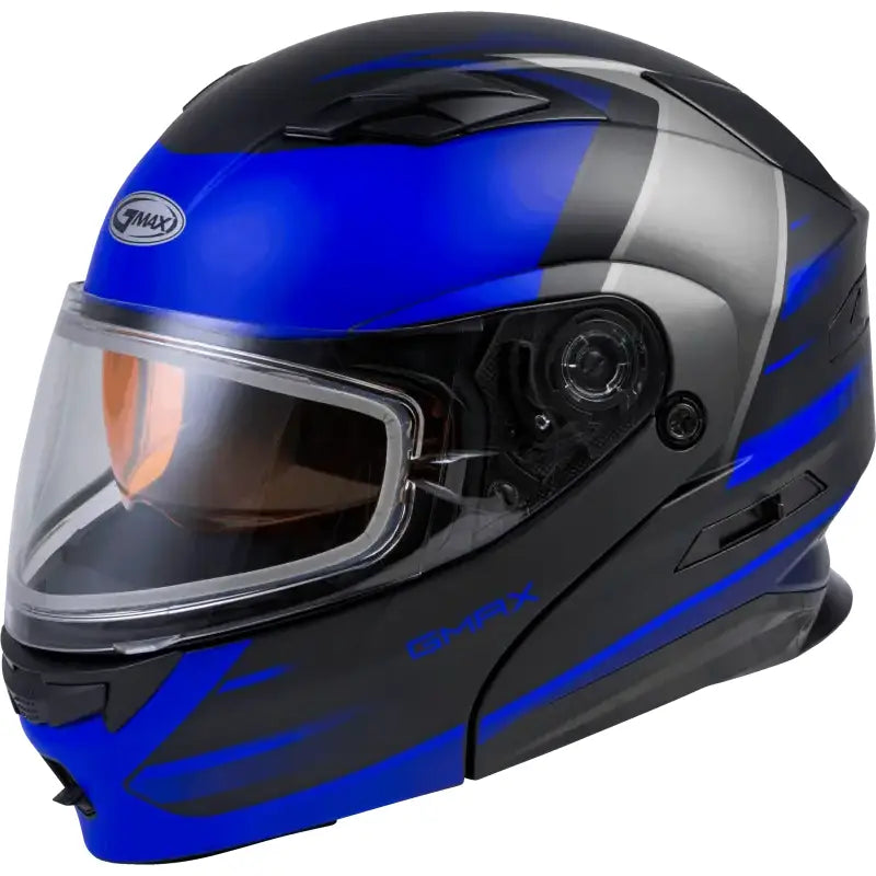 GMAX Md 01s Modular Snow Helmet Descendant Matte Black/Blue 3x