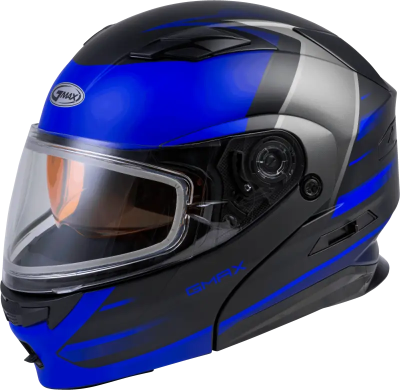 GMAX Md 01s Modular Snow Helmet Descendant Matte Black/Blue 3x