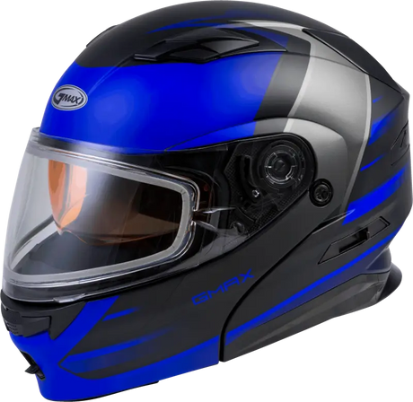 GMAX Md 01s Modular Snow Helmet Descendant Matte Black/Blue 3x