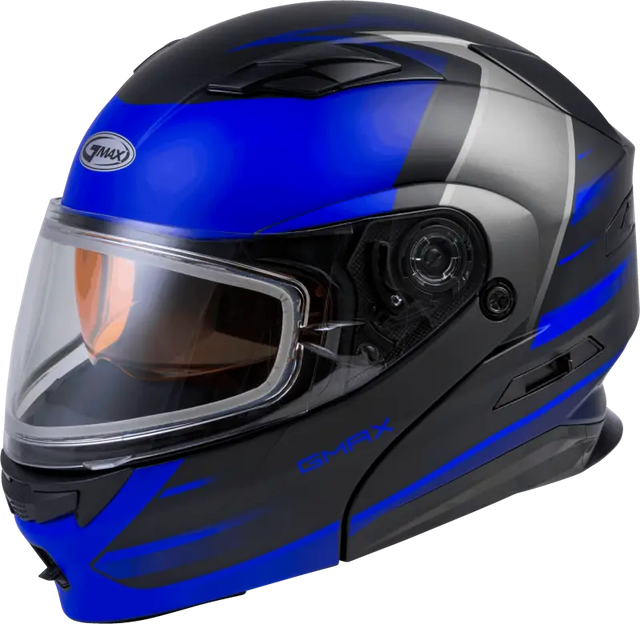 GMAX Md 01s Modular Snow Helmet Descendant Matte Black/Blue 3x
