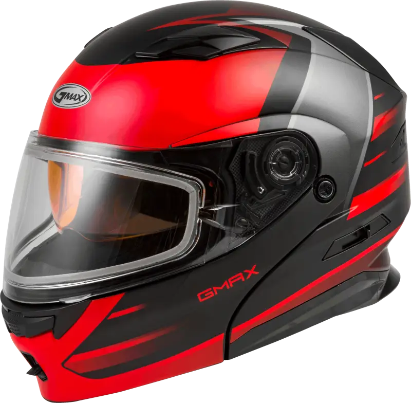GMAX Md 01s Modular Snow Helmet Descendant Matte Black/Red 2x