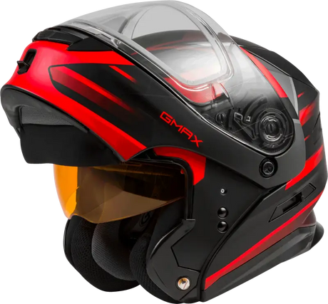 Md 01s Modular Snow Helmet Descendant Matte Black/Red Lg 