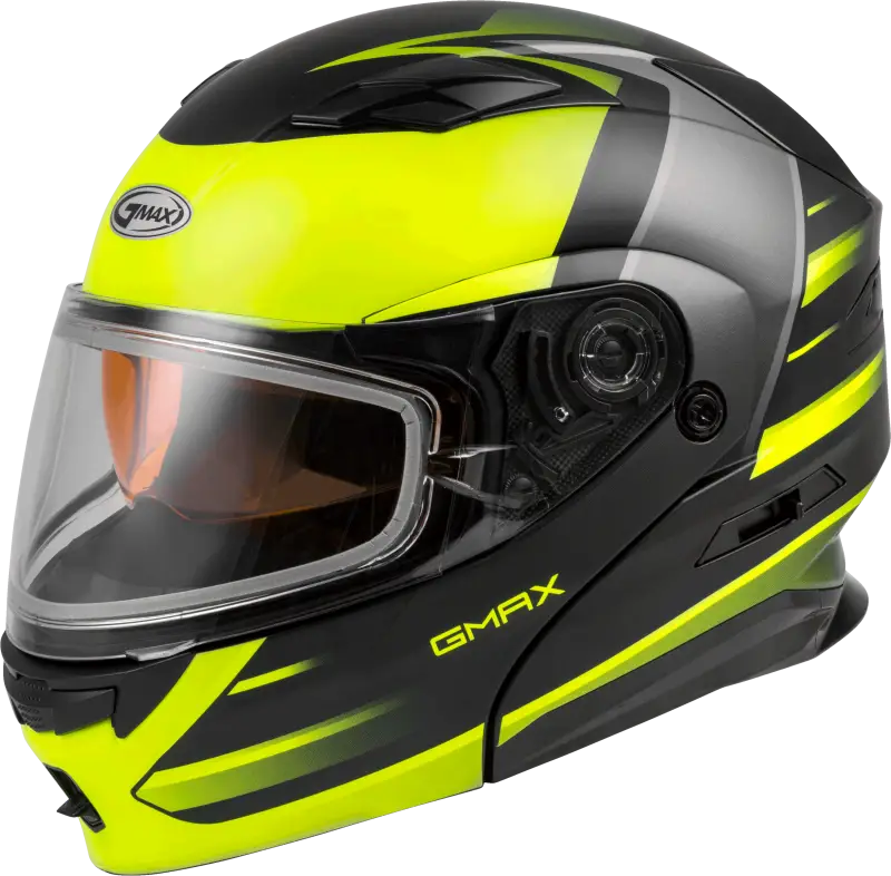 GMAX Md 01s Modular Snow Helmet Descendant Matte Blk/Hi Vis 3x