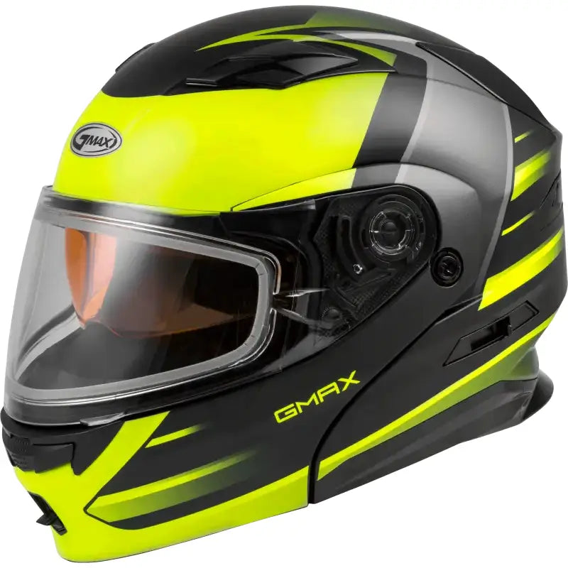GMAX Md 01s Modular Snow Helmet Descendant Matte Blk/Hi Vis Sm