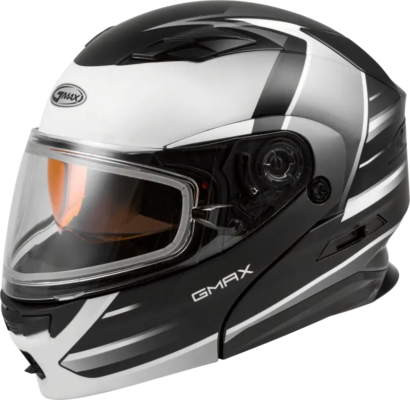 GMAX Md 01s Modular Snow Helmet Descendant Matte Blk/White 2x