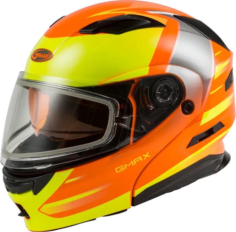 GMAX Md 01s Modular Snow Helmet Descendant Neon Org/Hi Vis 3x