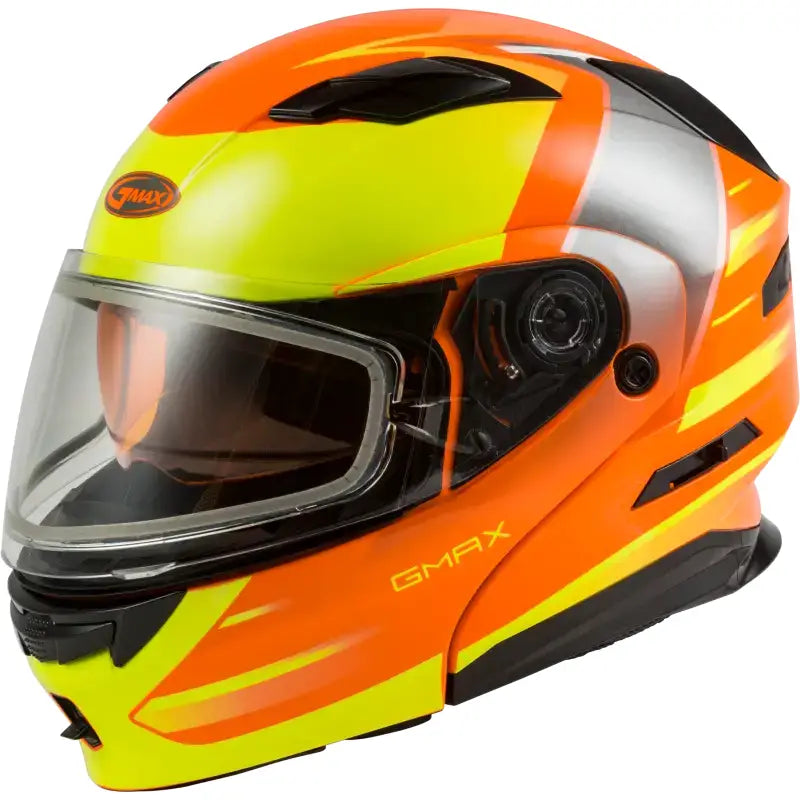 GMAX Md 01s Modular Snow Helmet Descendant Neon Org/Hi Vis Xl