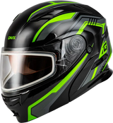 Md 01s Transistor Snow Helmet Black/Grey/Green 3x - Powersports