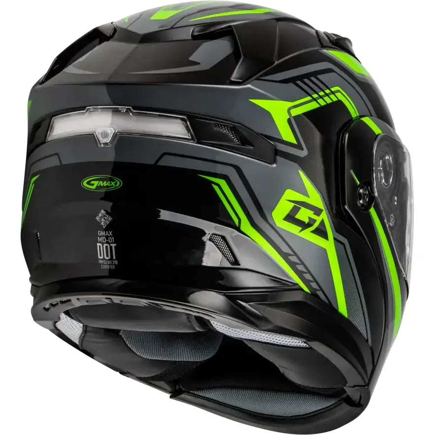 Md 01s Transistor Snow Helmet Black/Grey/Green - Powersports
