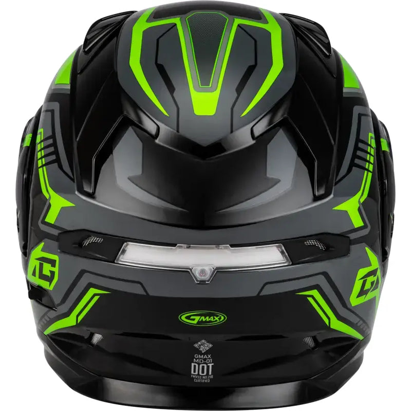 Md 01s Transistor Snow Helmet Black/Grey/Green Xl - Powersports